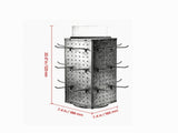 7.4 x 7.4 x 17 in Rotating Pegboard Display Stand, 4-Sided Spinning Retail Organizer with 24 Hooks 51220972
