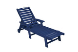 Lounge Chair with Side Table, 3-Piece Oversized Chaise Lounge Chair Set with Wood Texture,Navy W2103P254653