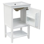 ZUN 20" Bathroom Vanity with Sink, Bathroom Cabinet with Soft Closing Door, Storage Rack and Open Shelf, WF308492AAK