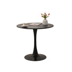 ZUN 31.5" Round Dining Table, Mid-Century Black Tulip Table, Metal Base Pedestal Table for 2-4 W2533P170059