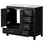 ZUN 36" Black Bathroom Vanity with Ceramic Sink Combo, Abundant Storage Cabinet -2 Soft close doors and N729P183735B