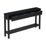 ZUN U_STYLE Contemporary High-Quality Entryway Console Table with 4 Spacious Drawersm,1 Practical Bottom N711P218638B