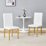 2 piece set of white armless dining chairs brings a touch of elegance and mystery to the dining area W1151132001