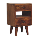 ZUN Artisan Furniture Solid Wood Mini Classic Multi Chestnut nightstand B182P280792