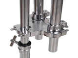 Professional Pedal Control Style Double Tom Drum Stand Silver & Black 35195241