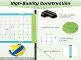 32'x3' Heavy-Duty Volleyball Net Set - 3-Level Adjustable Poles, Anti-Sag Winch, All-Inclusive 64459044