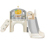 ZUN Kids Slide Playset Structure, Freestanding Castle Climbing Crawling Playhouse with Slide, Arch PP300683AAK