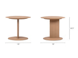 Mode 18" Leatherette Round C-Shaped Sofa Side Table, Saddle Brown Faux Leather B2719P246001