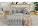 47.7'' Oversized Corduroy Chaise Longue with Ottoman, Deep Seat Reclining Chair Sofa, W1628P206065