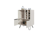 White Bar Cabinet with Glass Rack and Wine Storage B062P230644