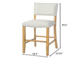 Barstools With rivet decoration set of 2 , wood Frame,fabric Sponge cushion and Upholstered N780P366607N