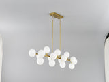 Pendant Lamp with Opal Glass Shade, 16-Lights Modern Farmhouse Ceiling Pendant Hanging Light Fixture W5008P466519