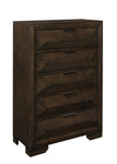 ZUN Contemporary Design 5-Drawers Chest 1pc Bedroom Furniture Warm Espresso Finish Raised Panel Front B011P225190