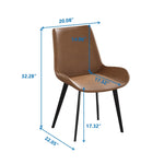 ZUN Modern Dining Chair Living Room Black Metal Leg Dining Chair-Brown-4pcs/ctn W153567954