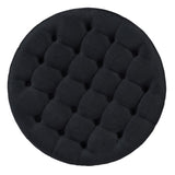 Modern Large Round Ottoman Coffee Table 2-Tier Oversized Button Tufted Ottoman with Wood Shelf N735P180224B