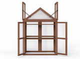 Wooden Cold Frame Mini Greenhouse with 2 Adjustable Shelves, Transparent PVC Cover, Lockable Double 33787542