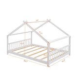 Full Size House Bed Wood Bed, White N708P182786K
