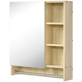 ZUN Wall mounted bathroom mirror cabinet with 3 storage shelves 74713217