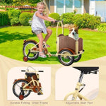 ZUN Foldable Tricycle for Kids Ages 6-12,Mini Cargo,Pet,Reverse Tricycle,Outdoor Parent-Child W1019P163630