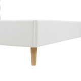 Stockholm Modern Wavy Headboard Platform Bed, King, Antique White Polyester B2719P238206