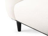 Boucl Fabric Loveseat Sofa - 50 Inch White Upholstered 2-Seater with Black Legs, Comfortable & N762P407898W