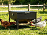 Heavy Duty Stainless Steel Chicken Feed Hopper with Lift Top Cover, Raised Legs Spill-Proof Poultry 61356774