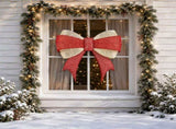 Red & Gold Cloth Christmas Bow 3ft, 200 LED Warm White Lighted Decoration, Classic Holiday Dcor, 17087105