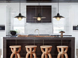 Farmhouse Vintage Pendant Light Black Fixture Pendant Lights with Spring Frame Adjustable Metal 12259134