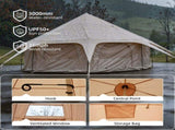 600D Oxford Bell Tent 14.8ft*9.2ft with Stove Jack for Glamping & Family Camping W3636P456662