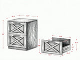 Farmhouse Vertical Printer Stand with X Pattern, 2-Drawer Storage Cabinet Fits Letter Files, Black 29795694