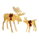 2pcs 4ft 30V 3.6W Moose Family 200LED Leather String Light Garden Moose Decoration Golden 82928292