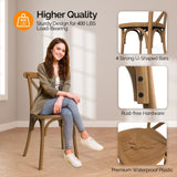 2pcs X- back Garden Plastic Folding Chair Farmhouse Brown 62831755