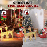 Lighted Reindeer Pulling Sleigh Christmas Decorations, Pre-lit Holiday Decor with270Warm White 72364050