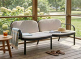 Luna Outdoor Patio PP Loveseat, Black Frame with Beige Cushion N775P272741B