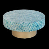 35x35x16" Unique Hyperion Capiz Inlay Drum Coffee Table with Gold Pedestal Base W2078P154261