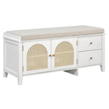 TREXM Shoe Storage Bench, Vintage Shoe Bench with Storage and Cushion, Shoe Bench with Drawers and N715P245263K