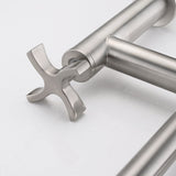 ZUN 2 Handle Bridge Kitchen Faucet In Stainless Steel W122562716