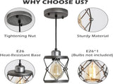 Industrial Pendant Lighting for Kitchen Island, Rustic Mini Cage Pendant Light, Farmhouse Pendant 11961850