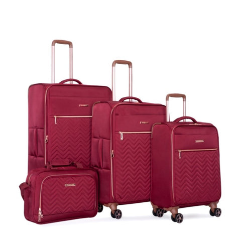 ZUN 4-Piece Set ,Softshell Suitcase Spinner Wheels Terylene Sets Carry On Suitcase W284P154706