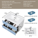 36" Floating Bathroom Vanity with Sink, Modern Wall-Mounted Bathroom Storage Vanity Cabinet with W1573P152685