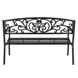 ZUN 50" Iron Outdoor Courtyard Decoration Park Leisure Bench 63727074