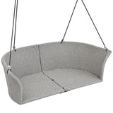 GO 51.9" 2-Person Hanging Seat, Rattan Woven Swing Chair, Porch Swing With Ropes, Gray Wicker And WF531575AAA