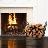 Folding Log Storage Rack, Log Holder Firewood Racks,Black 47640468