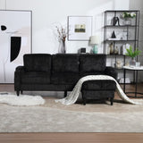 UNITED WE WIN Sofa for three, solid wood frame, Chenille fabric, side pocket, with two cup holders, W1568142742
