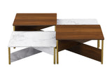 Modern Nesting Coffee Tables Set of 4 -Mid Century Modern Square Living Room Table, Free Adjustable N770P309785W