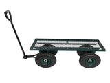 86*46*97cm Garden Iron Wood Four Wheel Square Garden Wagon Green 50097362