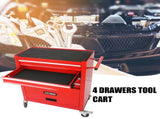 4 DRAWERS MULTIFUNCTIONAL RED TOOL CART WITH WHEELS W110280934