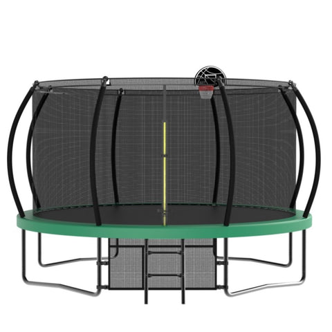 ZUN 12FT Recreational Kids Trampoline with Safety Enclosure Net & Ladder, Outdoor Recreational W1163P164306