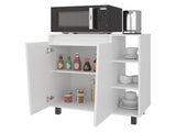 Hazen Microwave Stand with 1 Storage Cabinet, 5 Shelves and 2 Doors, White B097P474298