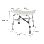 ZUN Medical Bathroom Safety Shower Tub Heavy Duty Aluminium Alloy Bath Chair Bench White 59860305